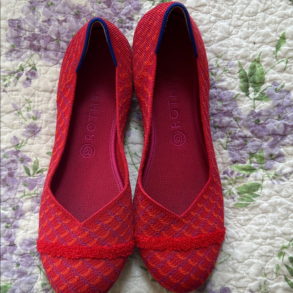 Rothy's Women's Vibrant Red and Blue Flats
